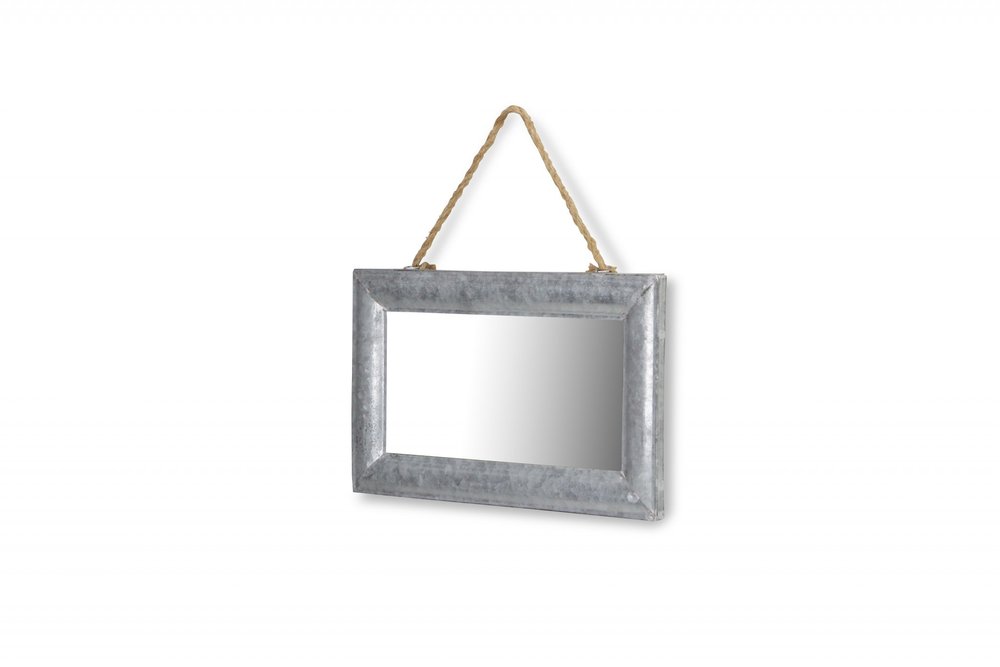 Silver Metal Framed Accent Mirror - 9-inch