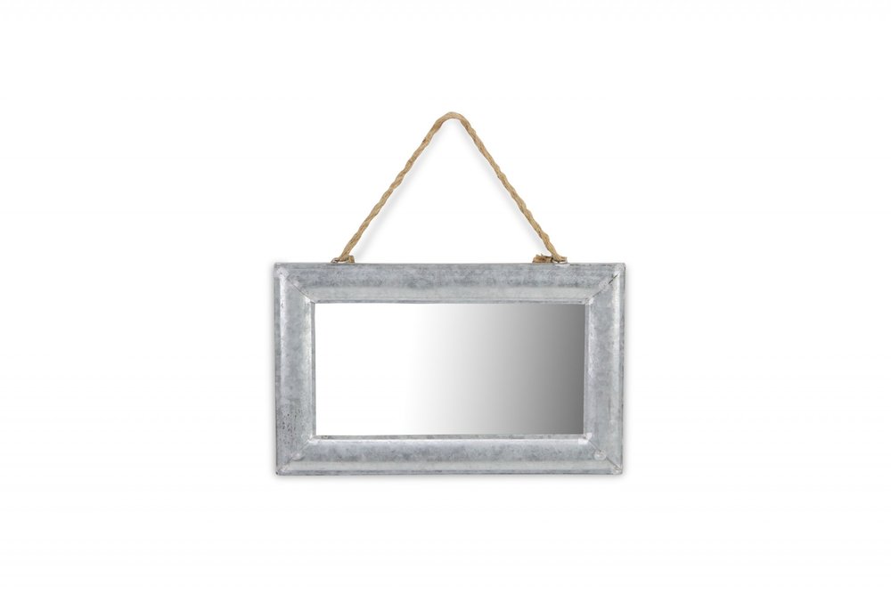 Silver Metal Framed Accent Mirror - 9-inch