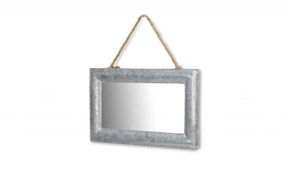 Silver Metal Framed Accent Mirror - 9-inch