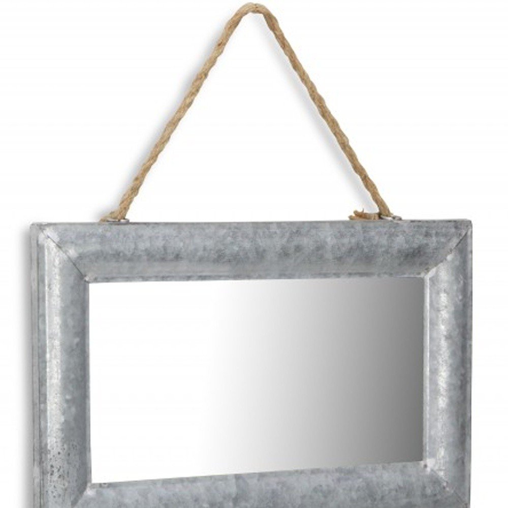 Silver Metal Framed Accent Mirror - 9-inch