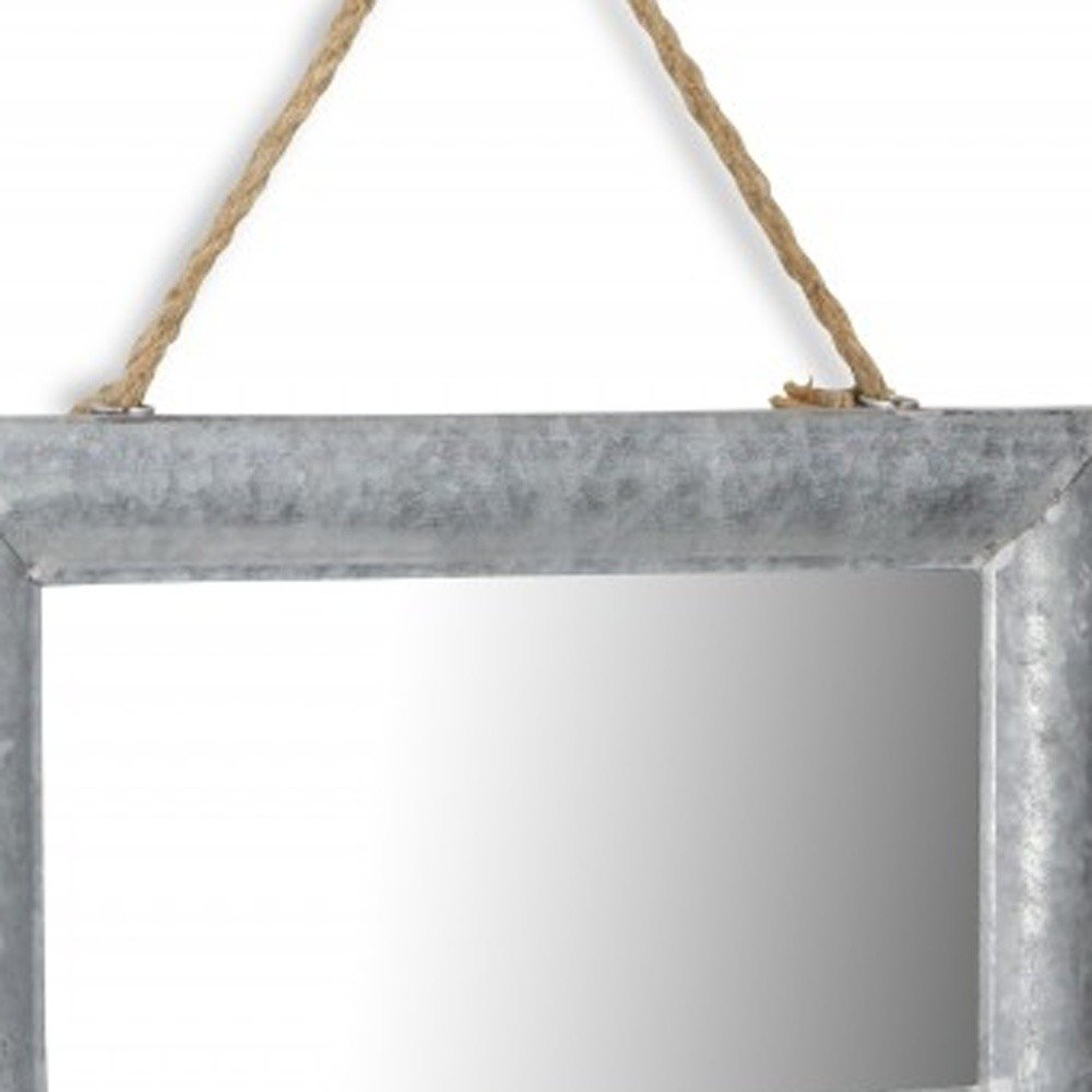 Silver Metal Framed Accent Mirror - 9-inch
