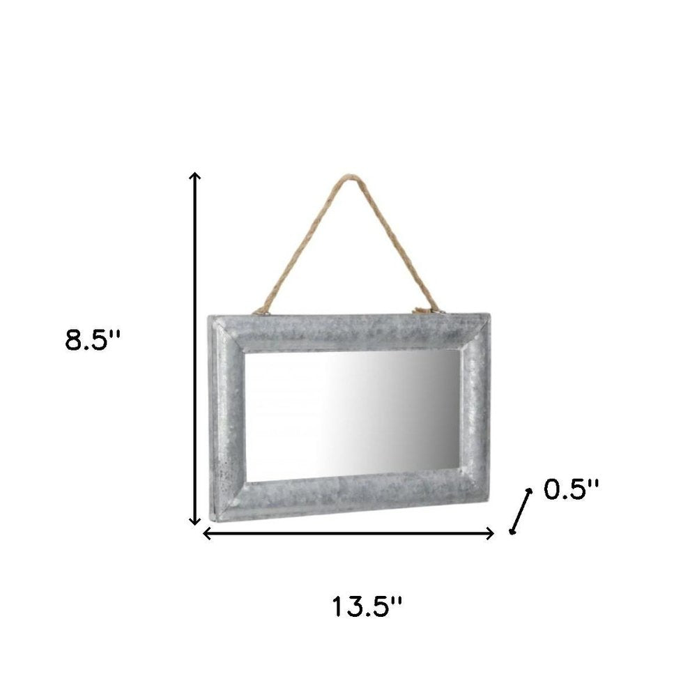 Silver Metal Framed Accent Mirror - 9-inch