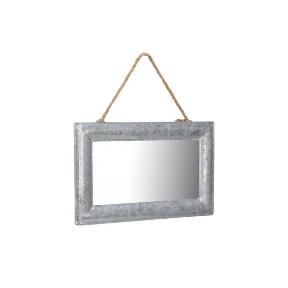 Silver Metal Framed Accent Mirror - 9-inch