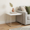 Silver and White Square End Table - 20-inch