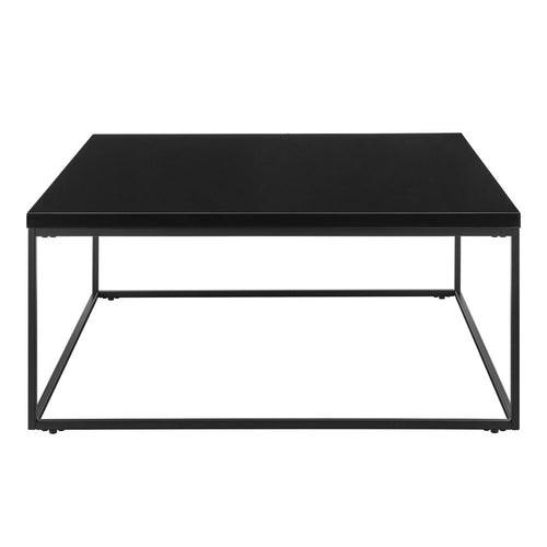 Black Wood and Metal Square Frame Coffee Table - 35-inch