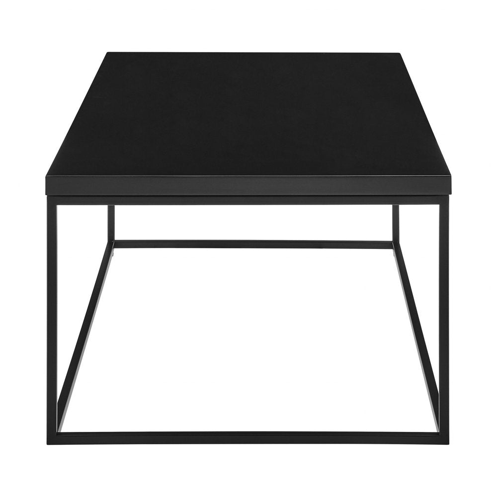 Black Wood and Metal Square Frame Coffee Table - 35-inch