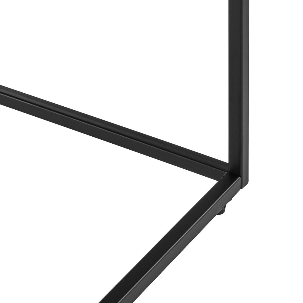 Black Wood and Metal Square Frame Coffee Table - 35-inch