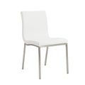 Set of Two Minimalist White Faux Leather Chairs