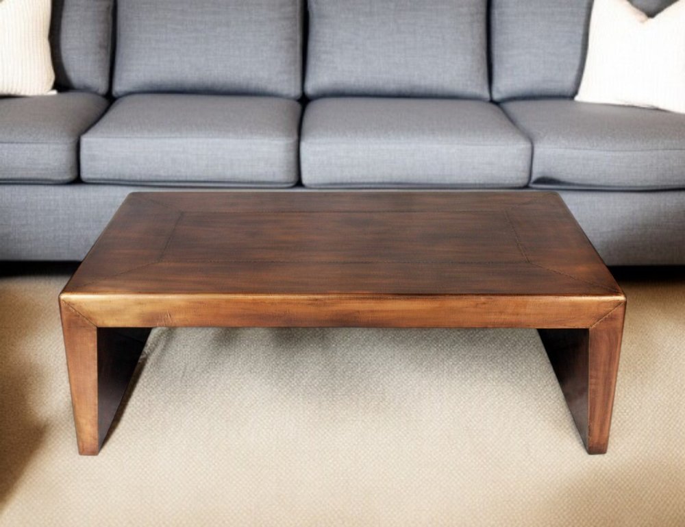 Copper Solid Wood and Metal Frame Coffee Table - 54-inch