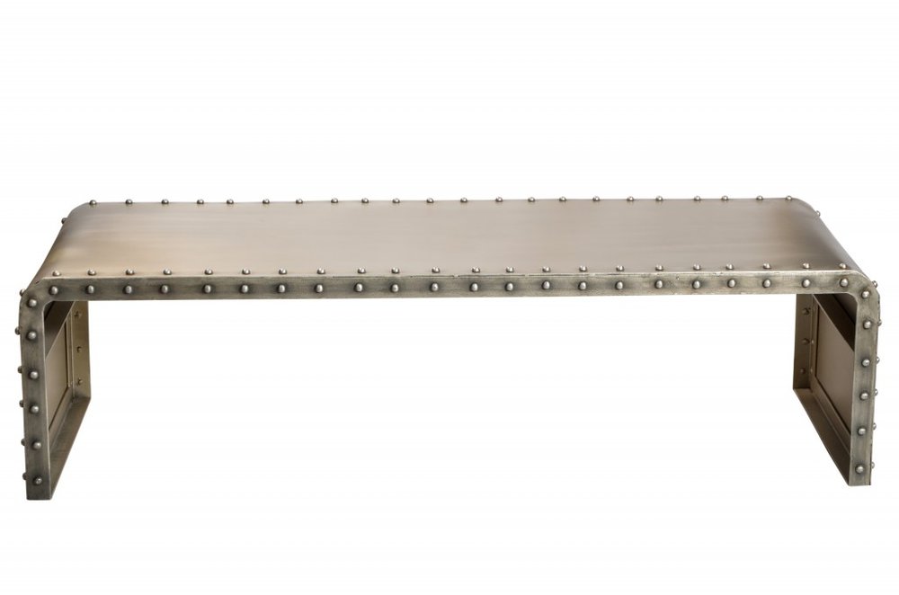 Gray Aluminum and Metal Frame Coffee Table - 60-inch