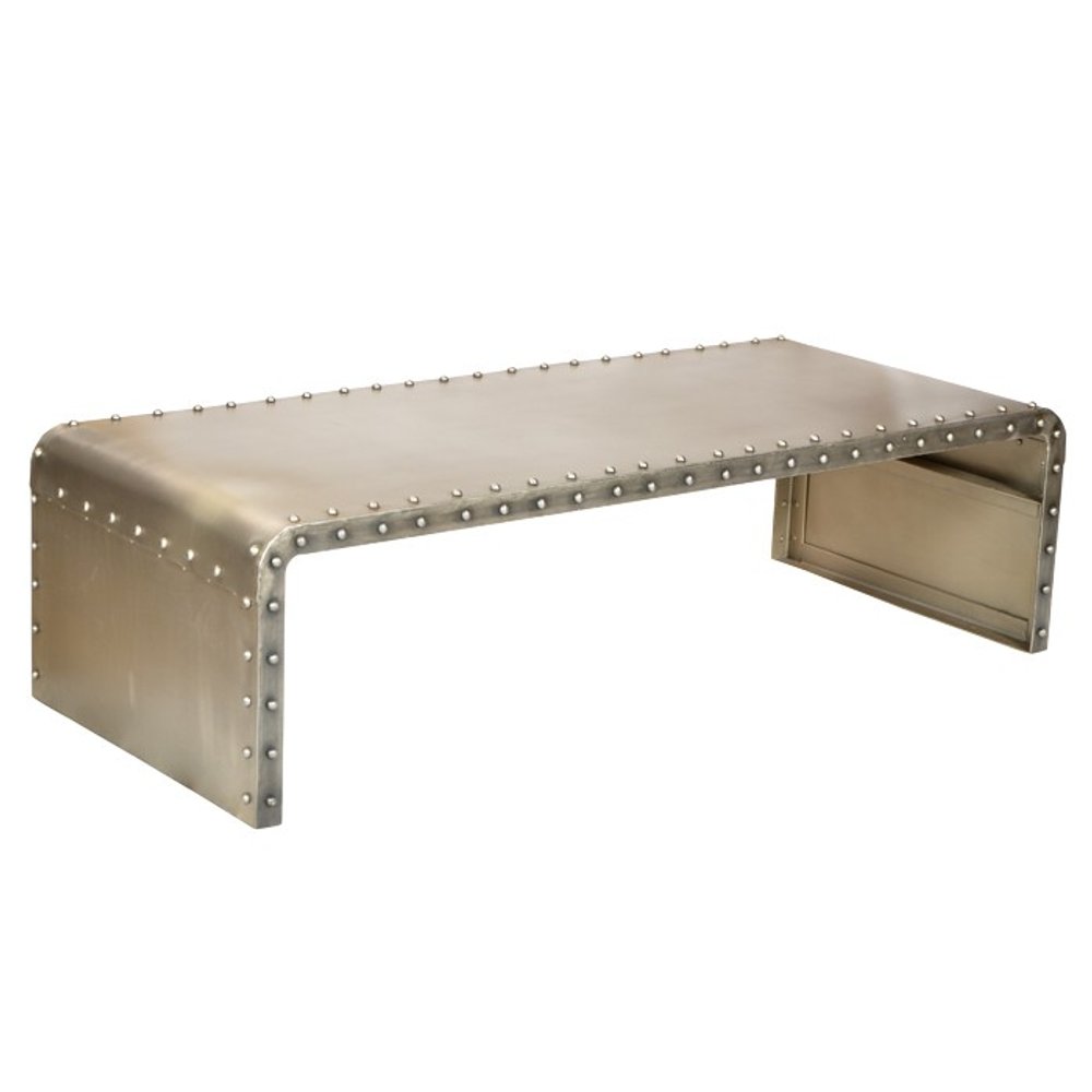Gray Aluminum and Metal Frame Coffee Table - 60-inch