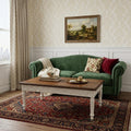 Brown and Ivory Solid Wood Coffee Table - 48-inch
