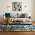 Black and Gold Glass and Iron Free Form Frame Coffee Table - 34-inch