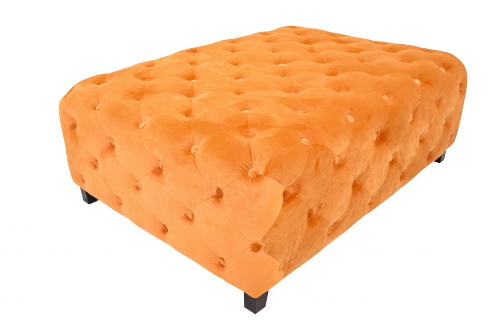 Orange and Brown Fabric and Solid Wood Square Coffee Table - 40-inch