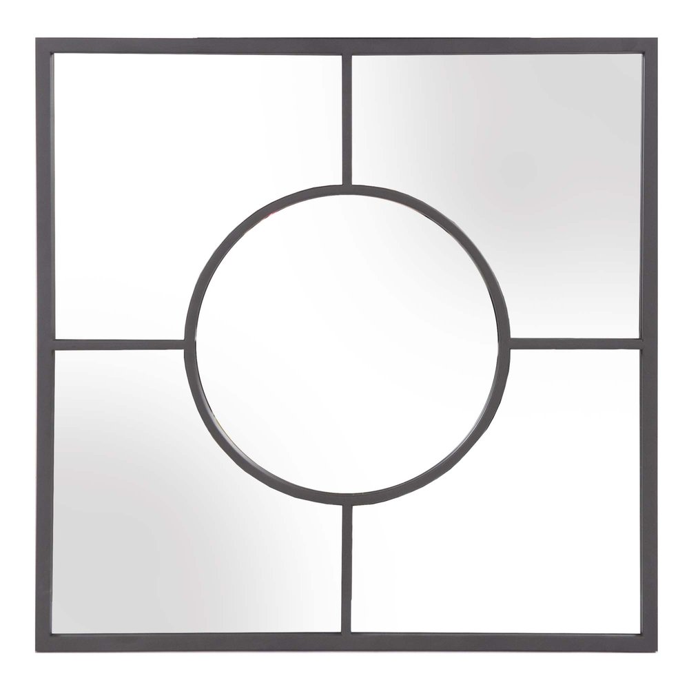Graphite Metal Square Framed Accent Mirror - 24-inch