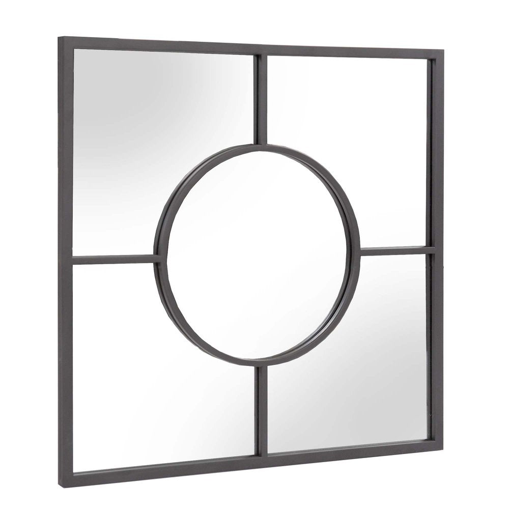 Graphite Metal Square Framed Accent Mirror - 24-inch