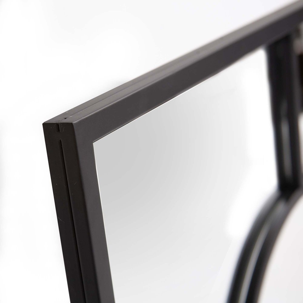 Graphite Metal Square Framed Accent Mirror - 24-inch