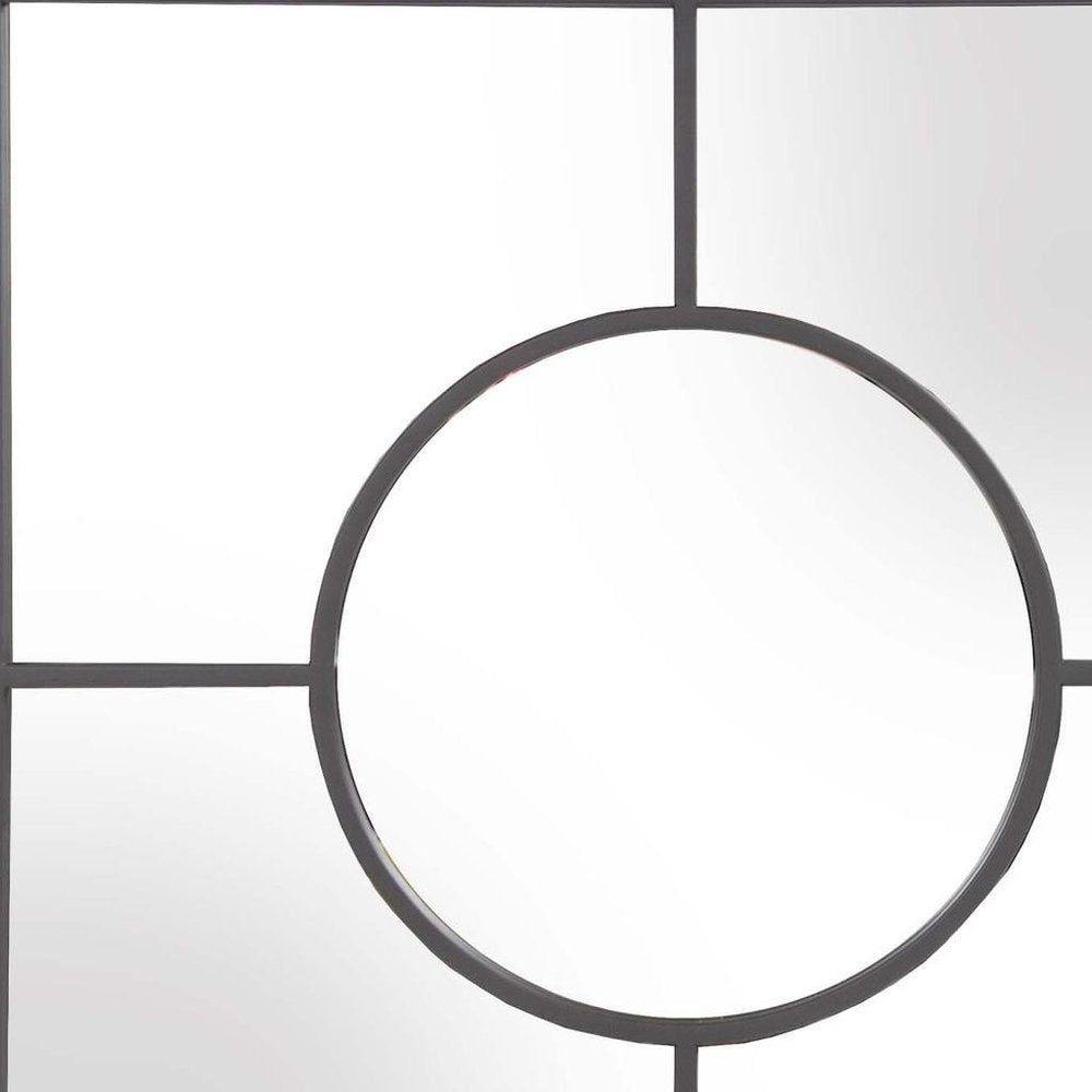Graphite Metal Square Framed Accent Mirror - 24-inch