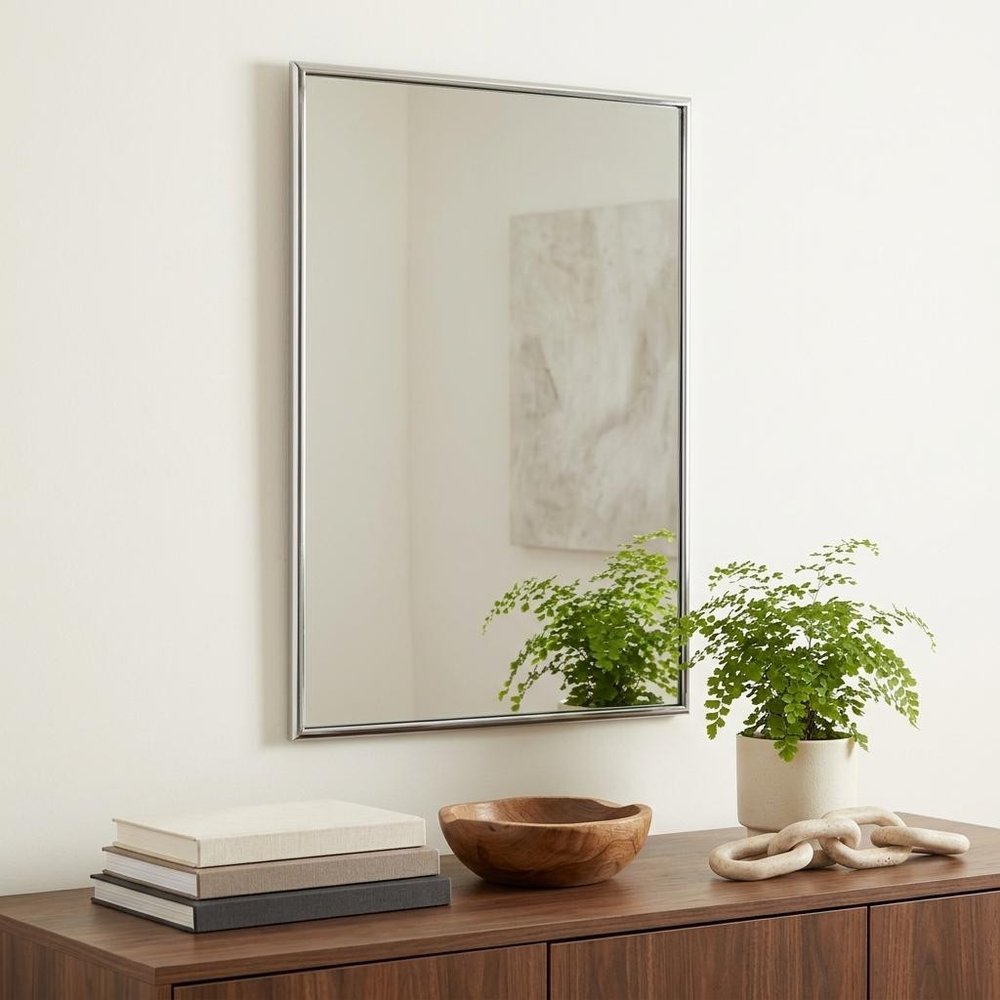 Gunmetal Metal Framed Accent Mirror - 36-inch