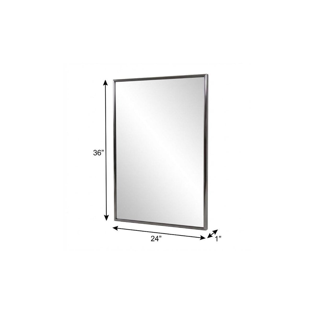 Gunmetal Metal Framed Accent Mirror - 36-inch