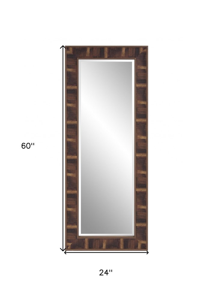 Brown Framed Full Length Hanging Mirror - 60-inch
