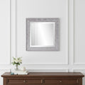 Warm Gray Faux Wood Square Mirror