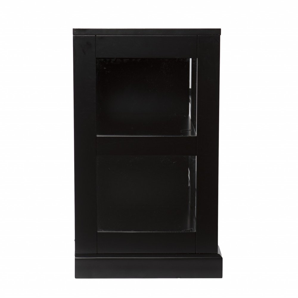 Black Sideboard with Two Glass Sliding Doors - 48-inch