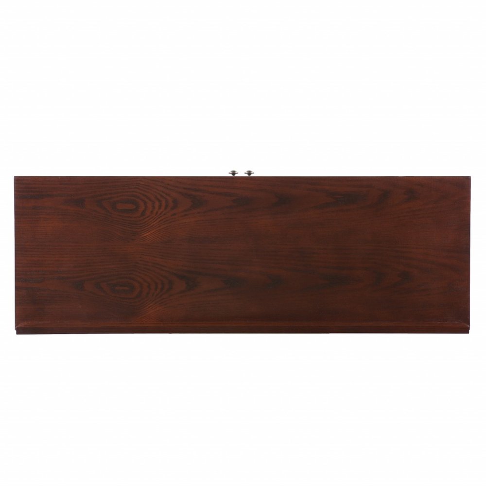 Brown Wood with Glass Sideboard with Two Doors - 44-inch