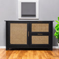Black Solid Wood Two Drawer Sideboard - 50-inch
