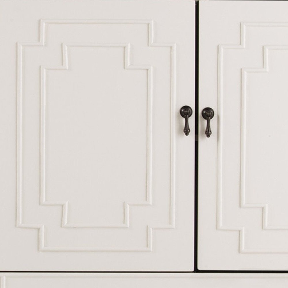 White Solid Wood Sideboard with Four Doors - 64-inch