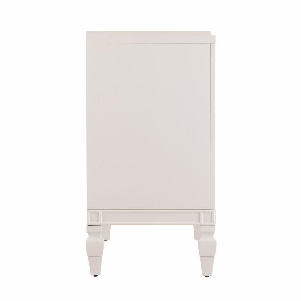 White Solid Wood Sideboard with Four Doors - 64-inch
