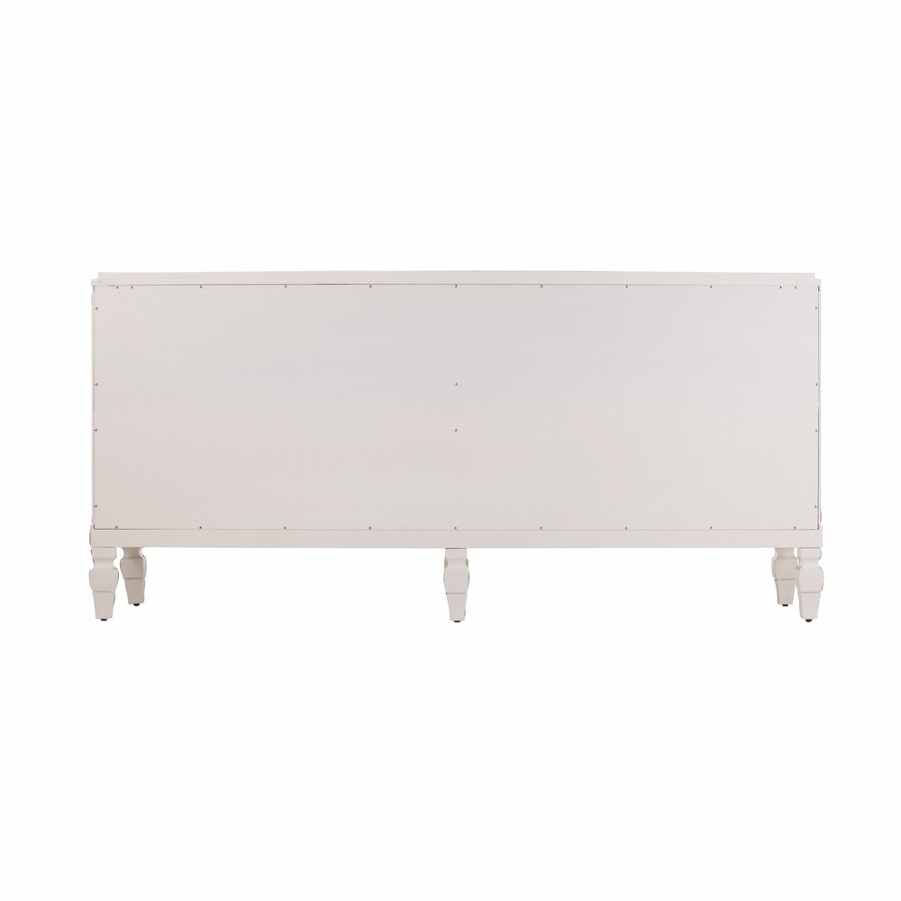 White Solid Wood Sideboard with Four Doors - 64-inch