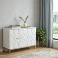 White and Gold Sideboard with Three Doors - 59-inch