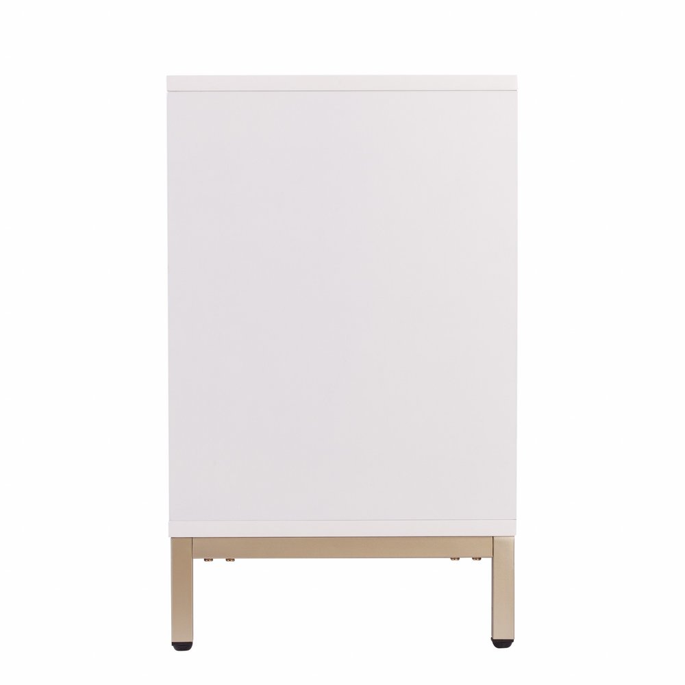 White and Gold Sideboard with Three Doors - 59-inch