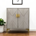Gray Solid Wood Sideboard with Two Doors - 32-inch