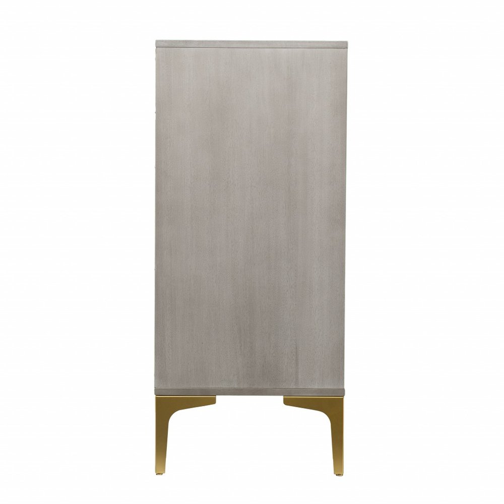 Gray Solid Wood Sideboard with Two Doors - 32-inch