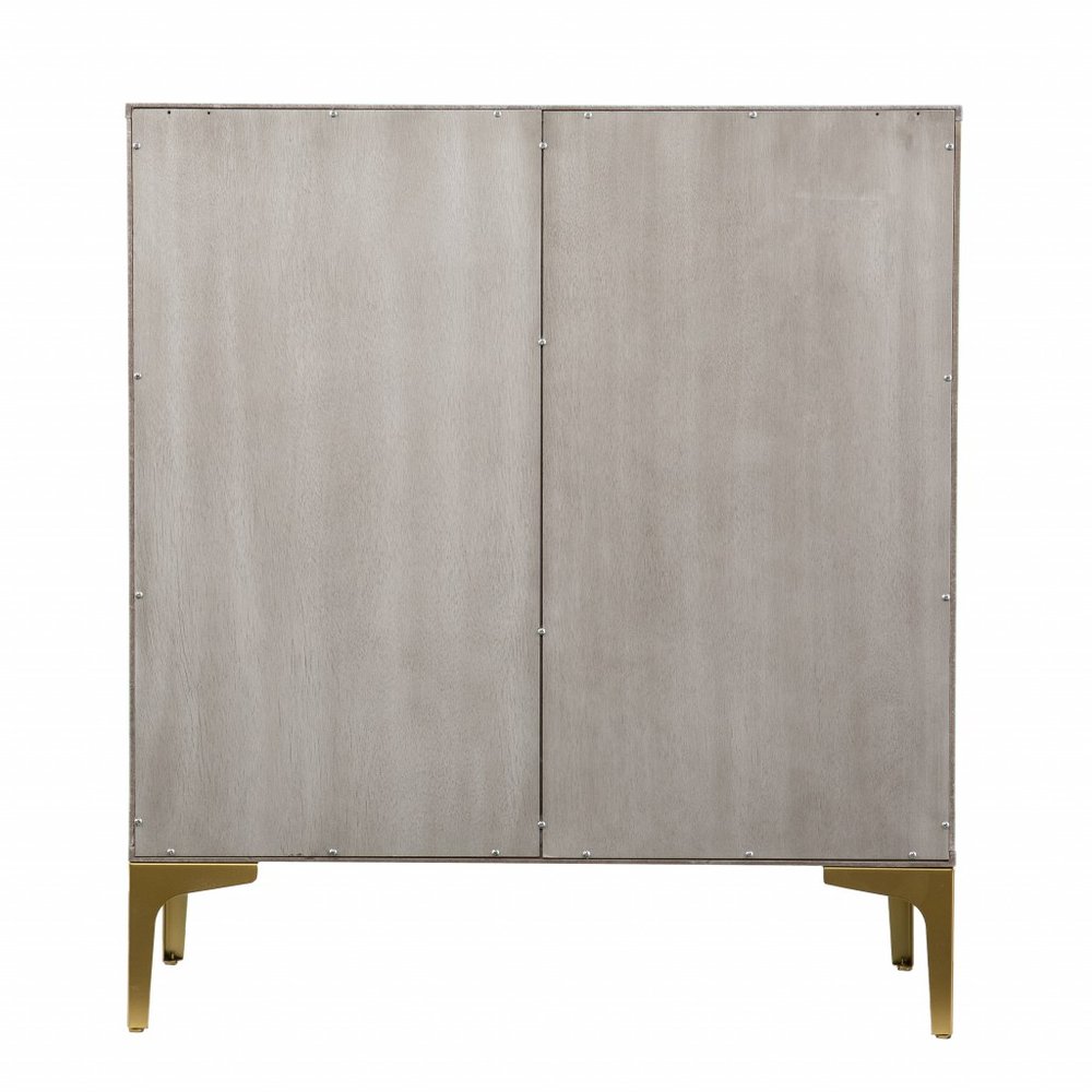Gray Solid Wood Sideboard with Two Doors - 32-inch