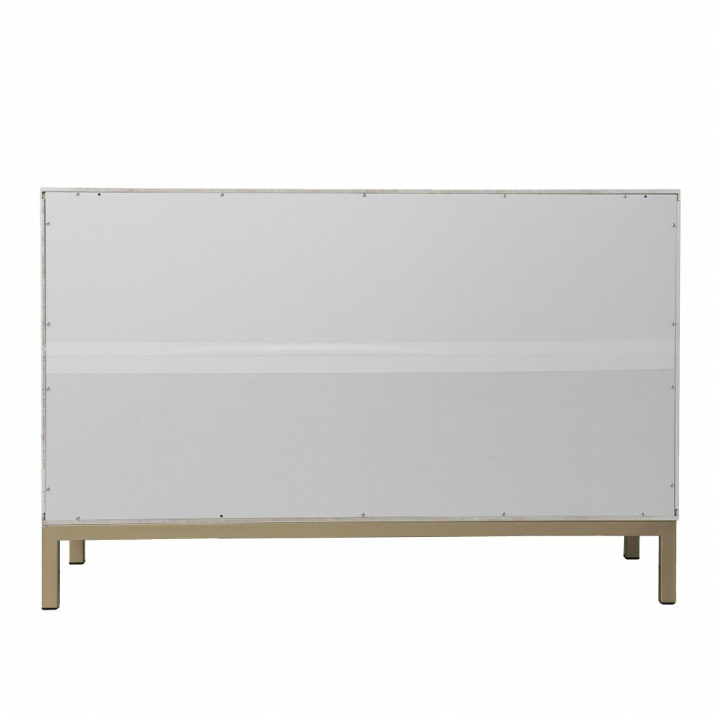 White Carved Geometric Sideboard with Two Doors - 40-inch