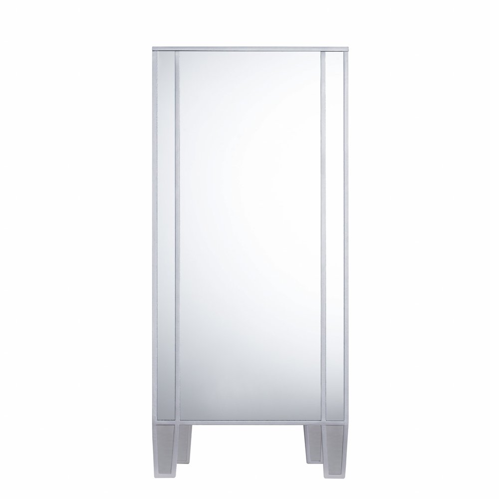 Silver Wood and Glass Three Drawer Credenza with Two Doors - 50-inch