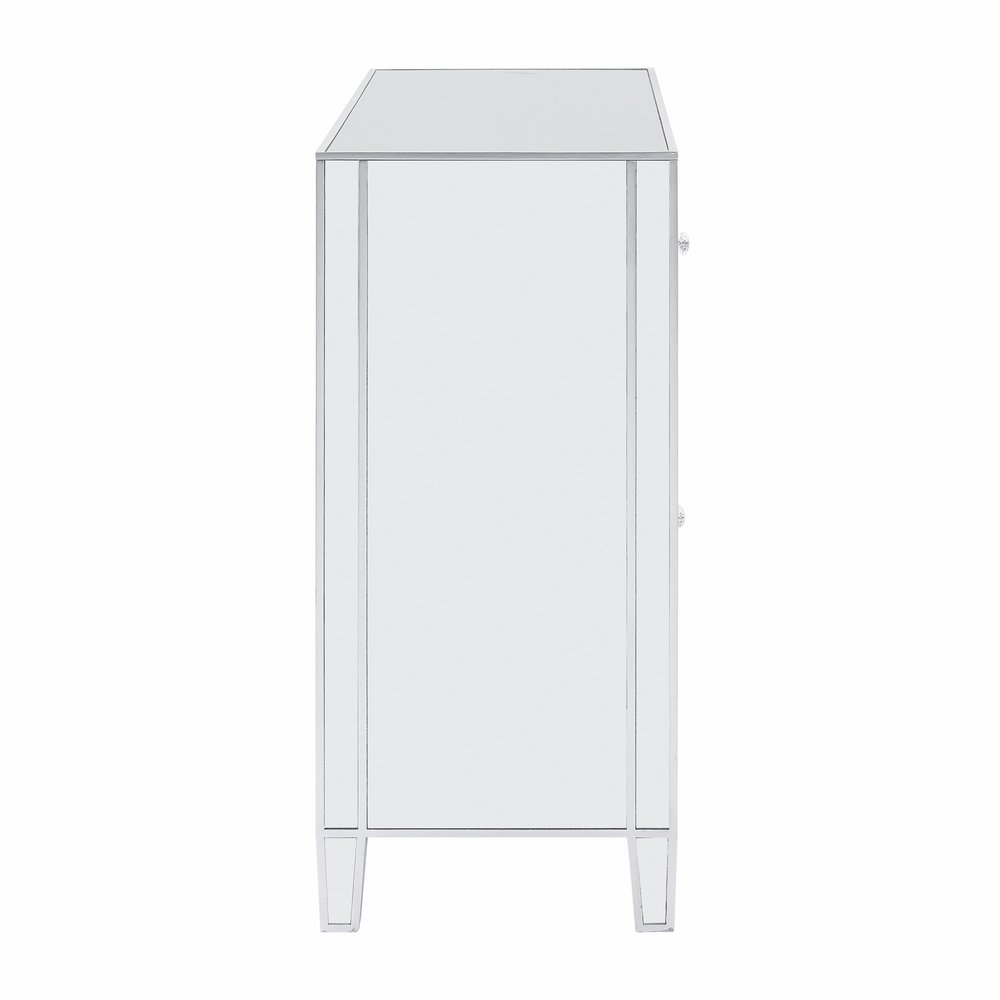Silver Glass Three Drawer Sideboard with Three Doors - 40-inch