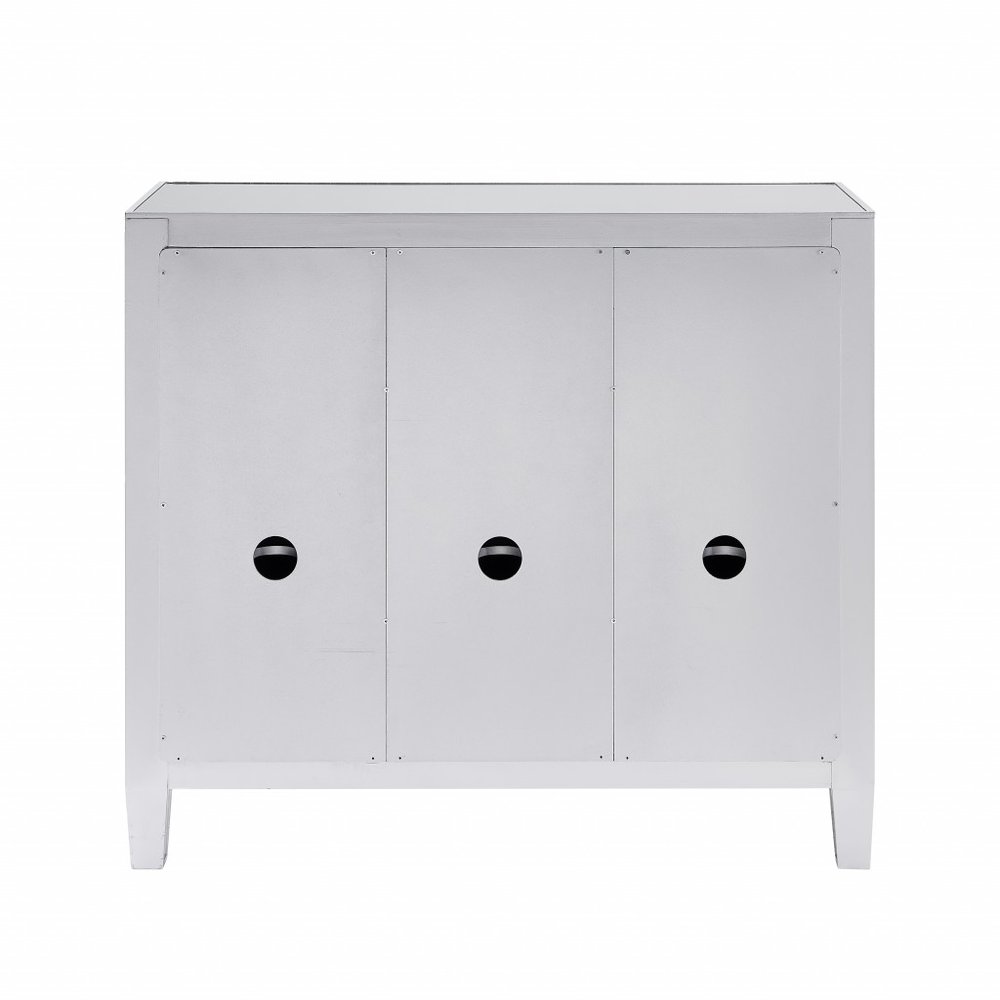 Silver Glass Three Drawer Sideboard with Three Doors - 40-inch