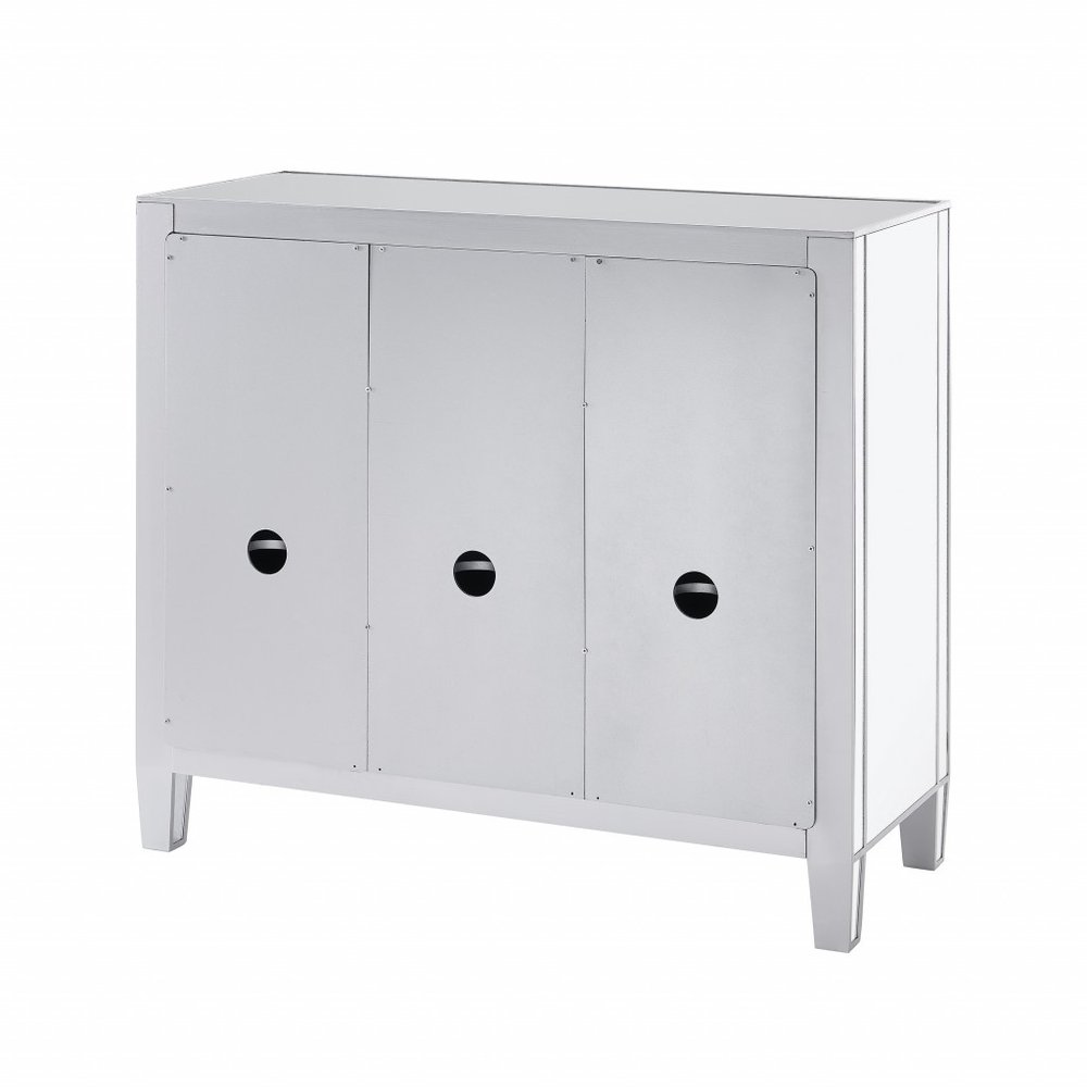 Silver Glass Three Drawer Sideboard with Three Doors - 40-inch