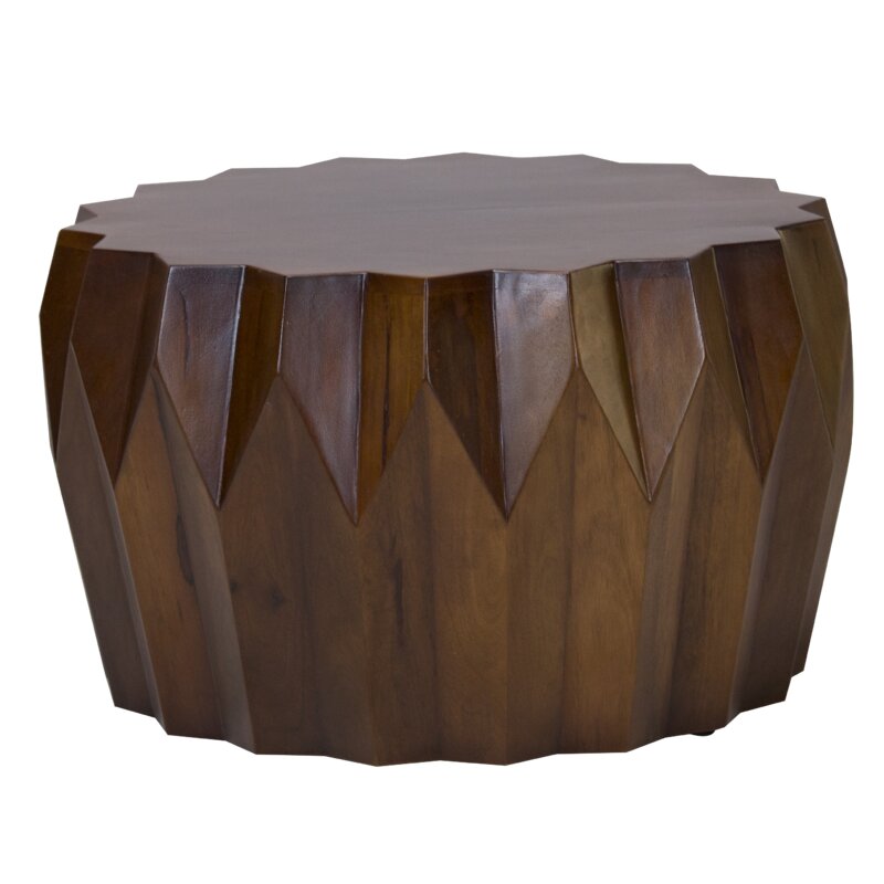 Brown Solid Wood Octagon Coffee Table - 29-inch