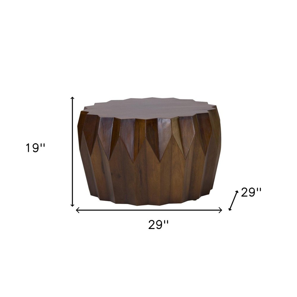 Brown Solid Wood Octagon Coffee Table - 29-inch