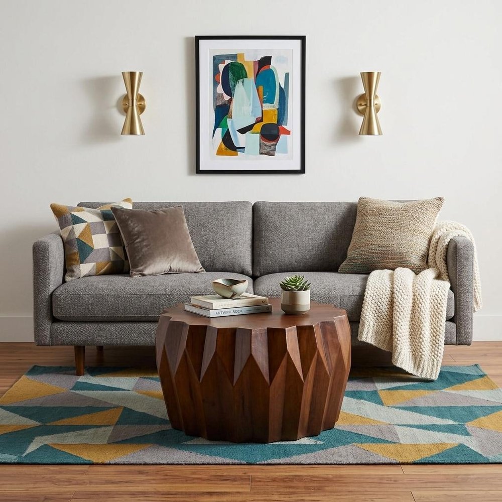 Brown Solid Wood Octagon Coffee Table - 29-inch