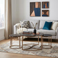 Champagne and Charcoal Manufactured Wood and Metal with Iron Round Coffee Table