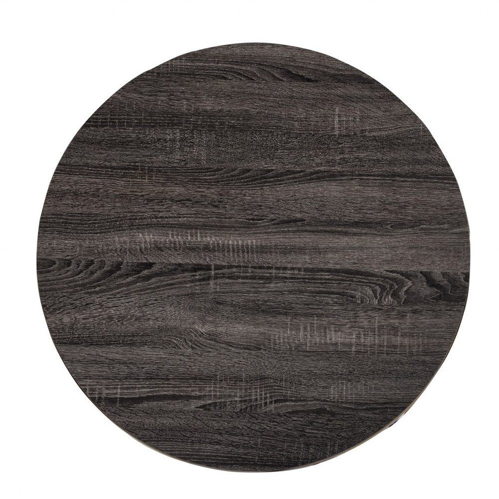 Champagne and Charcoal Manufactured Wood and Metal with Iron Round Coffee Table