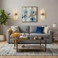 Champagne Mirrored and Metal Rectangular Mirrored Coffee Table