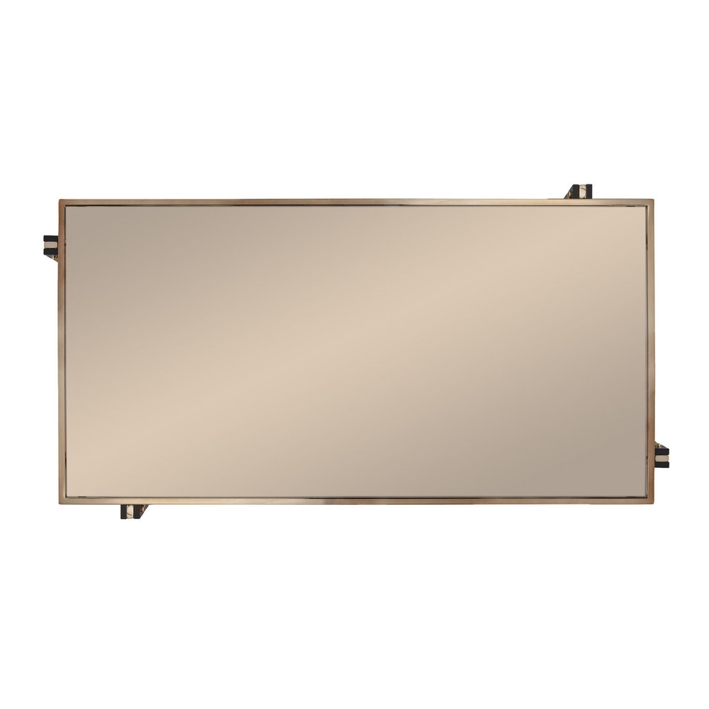 Champagne Mirrored and Metal Rectangular Mirrored Coffee Table