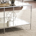 Chrome Glass and Metal Rectangular Mirrored Coffee Table - 42-inch